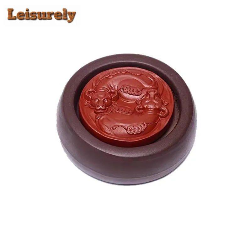 Purple Clay Treasure Zodiac Cattle Can Swivel Tea Pet Boutique Flowerpot Landscaping Tea Figurine Play Toys Tea Statue Ornaments