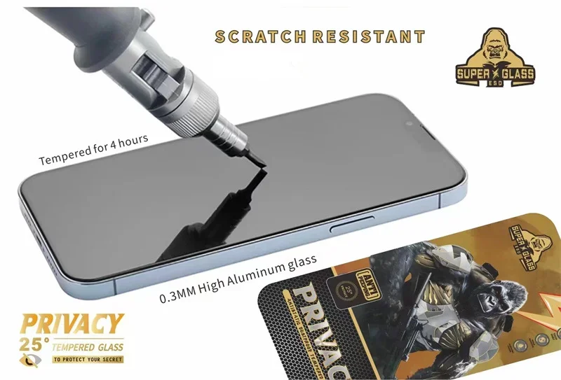 Защитное закаленное стекло Gorilla для iPhone 16 15 14 13 12 11 Pro Max ...