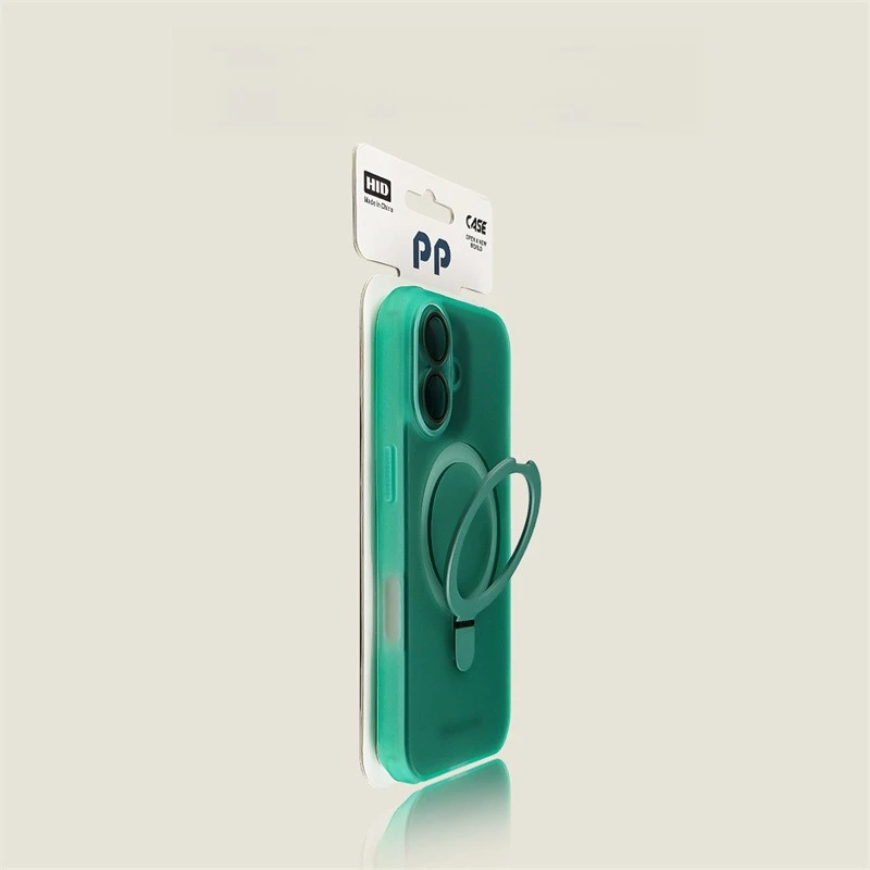 Green Tire-Pattern Phone Case with Lens Protector and Magnetic Closure