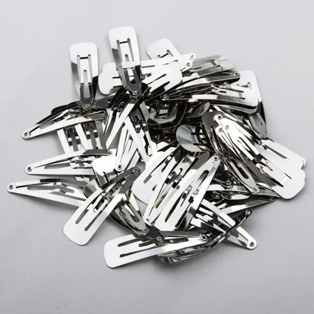 

50pcs/lot Silver Tone Snap Hair Clips 30mm 40mm 50mm Craft Bow for Girls Kids Boutique Hairs Accessories Headwear Gifts
