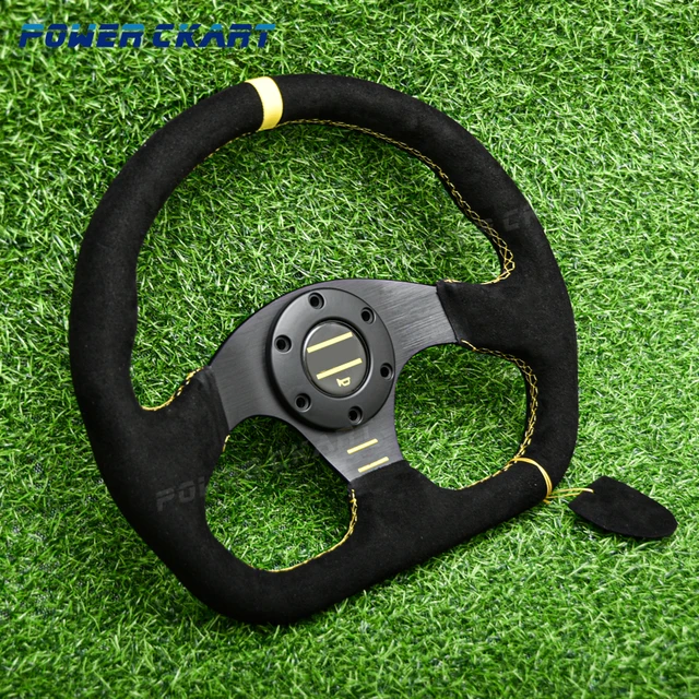 Universal Volante OMP 350MM 14' Flat Suede/ Leather Black Stitching Racing  Sport Steering Wheel - AliExpress