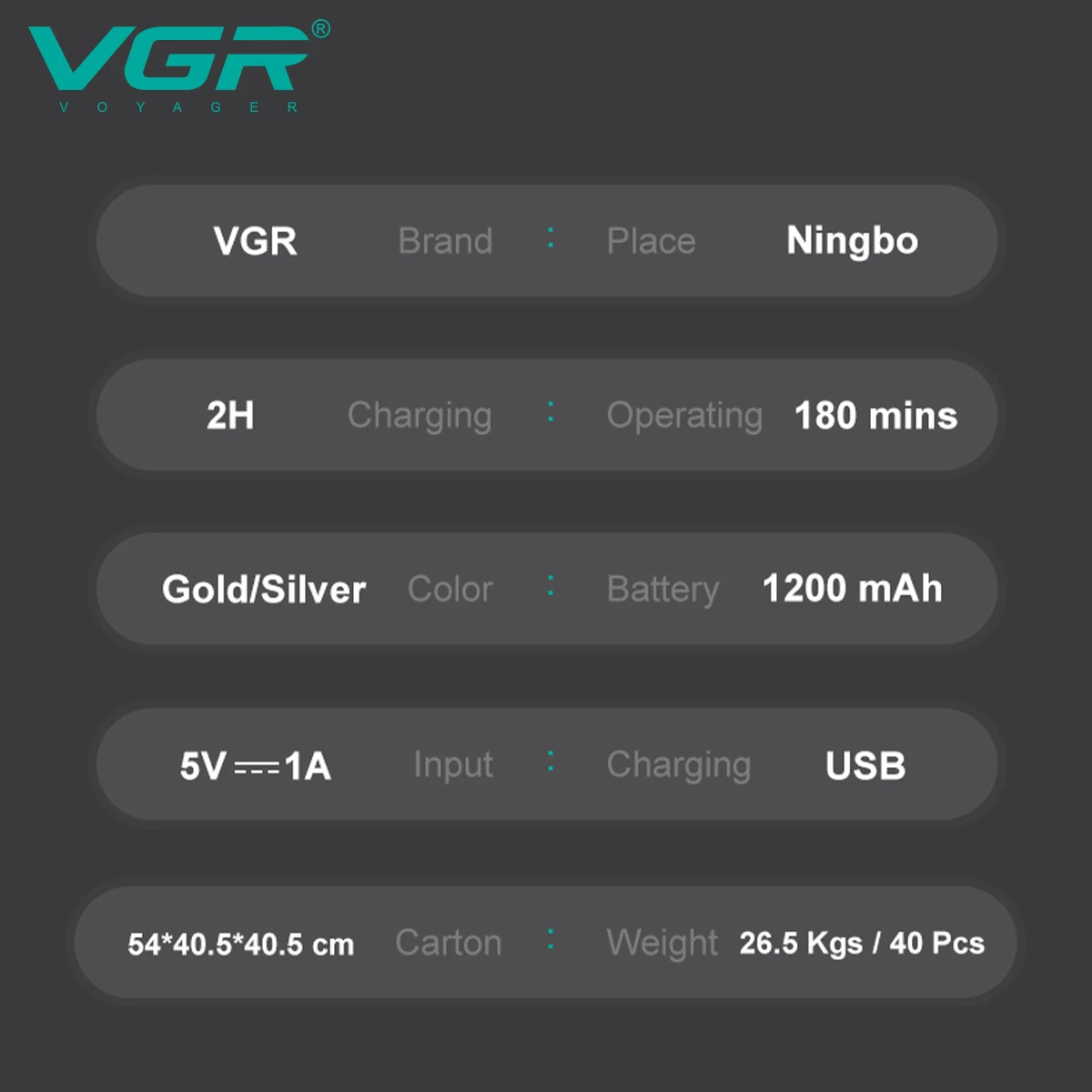 VGR ماكينة حلاقة كهربائية احترافية للوجه ماكينة حل...