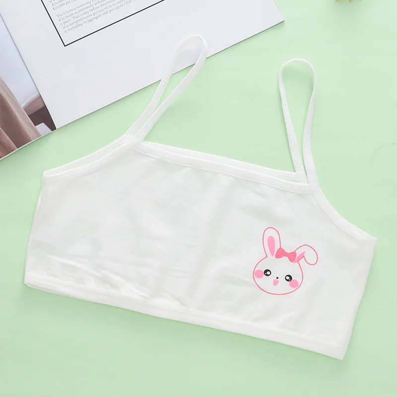 4pcs Teen Bra Girl Vest Cotton Spandex Big Girl's Sport 6-12 Years Adolescente Kids Underwear Letter Racerback Training