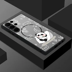 Magnetic Cute Panda Matte Phone Cover - Galaxy S20 FE (A600 Black)