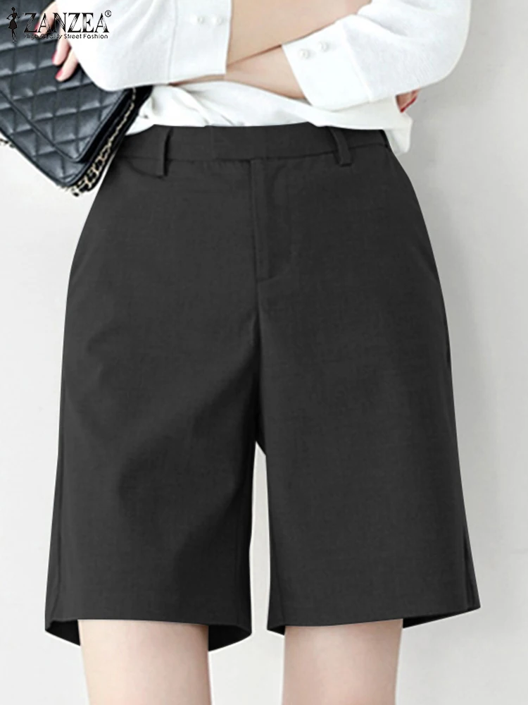 

Fashion High Waist Solid Trousers ZANZEA Women Elegant OL Work Shorts Summer Suit Pants Female Casual Party Pantalon Palazzo