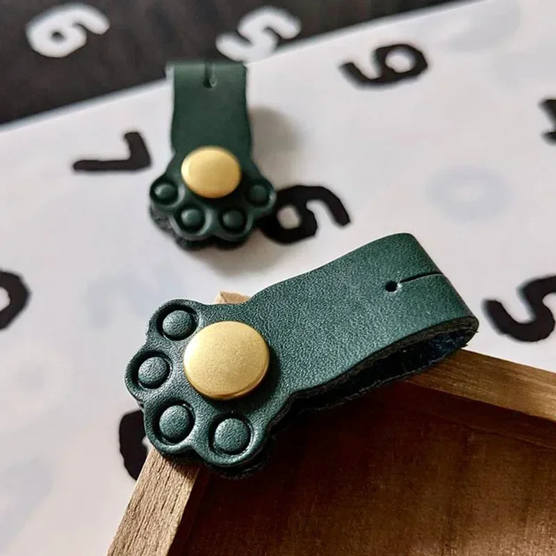 크리에이티브 고양이 발 가죽 케이블 클립, 카와이 USB 충전기 데이터 라인 케이블, 정리함 이어폰 클립 케이블, 보호대 데스크 정리함