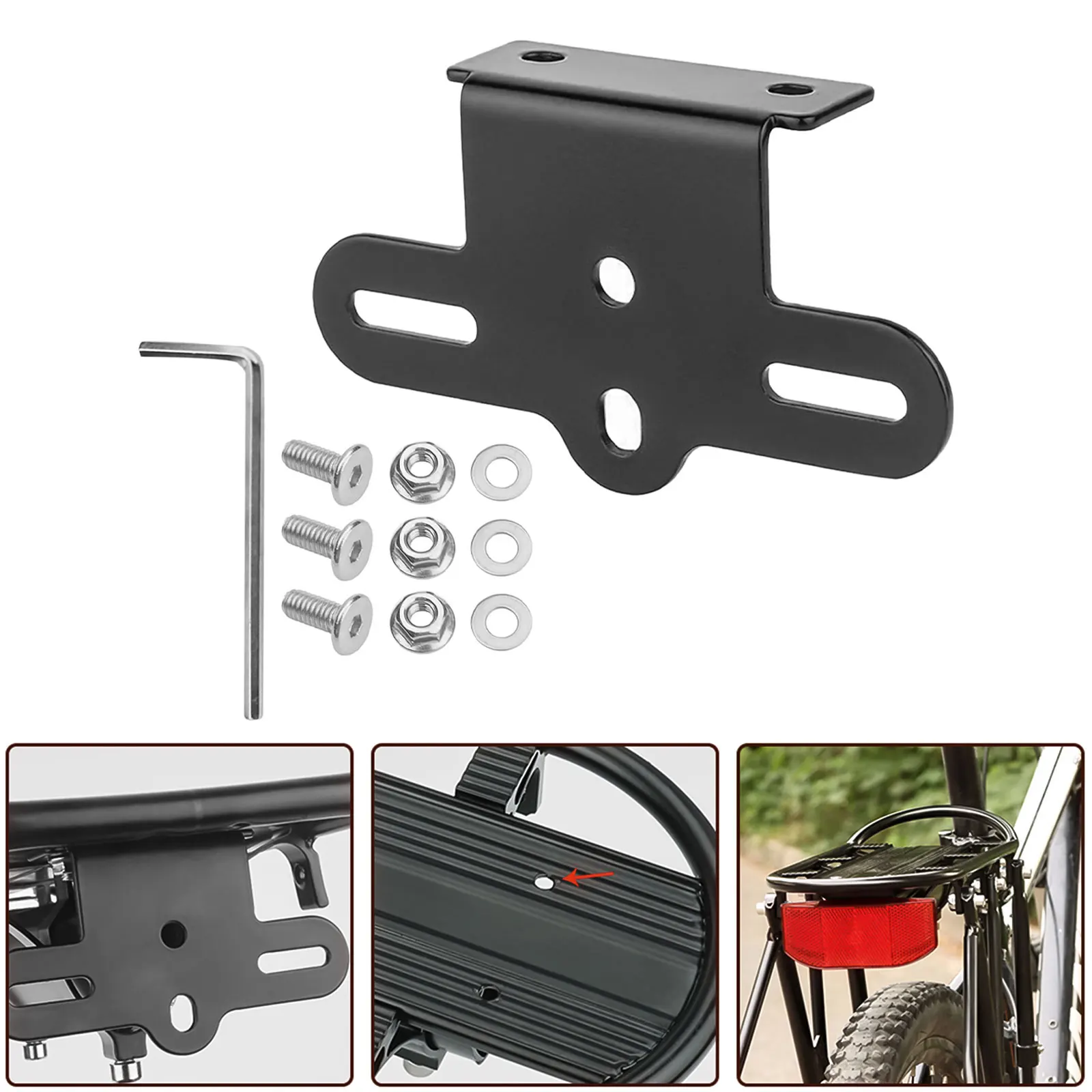 E-Bike Electric Bicycle Tail Light Bracket Bicycle Lamp Bracket Rear Light Bracket Holder Replacement Parts Cycling Parts