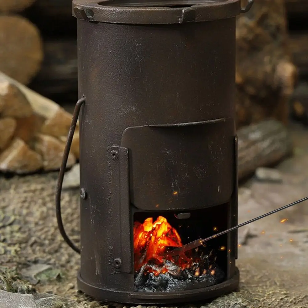 Long Fire Pit Poker Stick Fireplace Heavy Duty Steel Wood Stove Campfire Camping