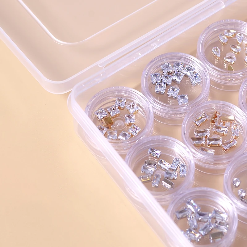 False Nail Tips Storage Case Transparent Plastic Display Box Beads Rhinestone Nail Art Tools Storage Organizer Jewelry Container