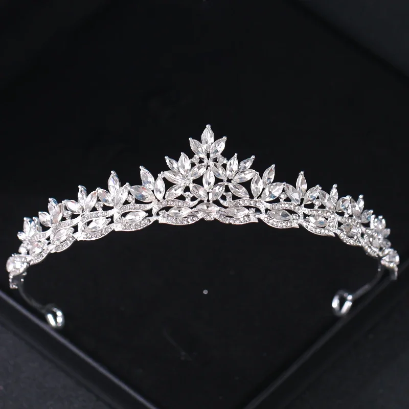 Silver Color Crown and Tiara Hair Accessories For Women Wedding Accessories Crown For Bridal Crystal Rhinestone Tiara Diadema