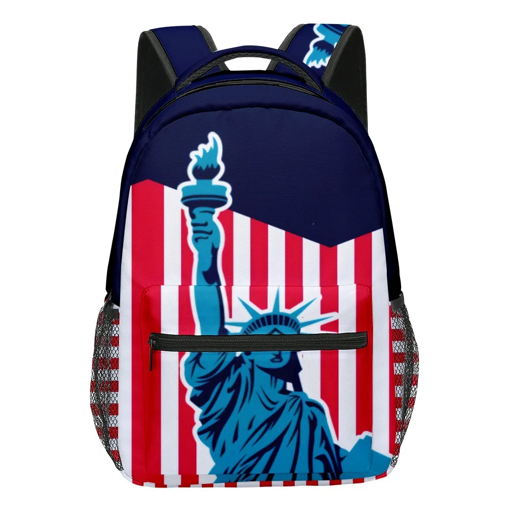 

Классный мультяшный студенческий рюкзак для книг в американском стиле на День Независимости, рюкзаки для ноутбука, водонепроницаемые дорожные рюкзаки из ткани Оксфорд с 3D-принтом для мальчиков и девочек