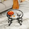 Lift Top Coffee Table with Hidden Storage Compartment Shelves and 2 Fabric Baskets, Retro Central Table with Wooden Lift-Up Tabl 5