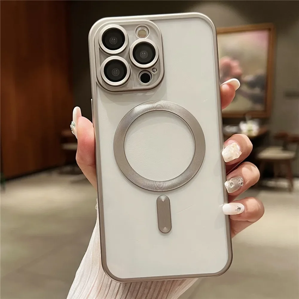Magsafe Magnetische Tai-Beschichtung, weiche, klare Rückseite für iPhone 15 Plus, iPhone 15 Pro Max. Handyhülle_voghion.com