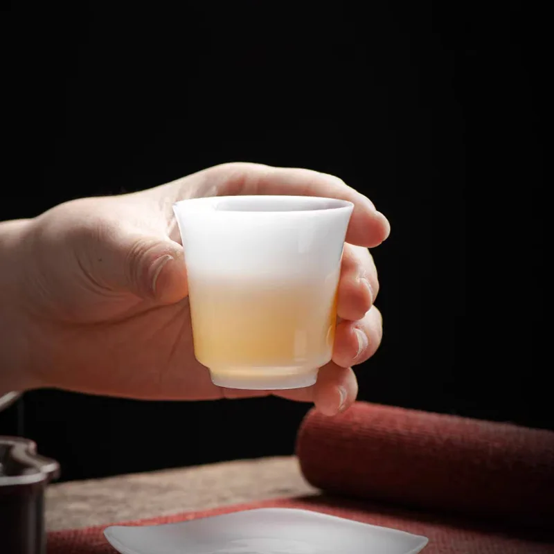 Ice-like Frozen Jade Porcelain Tea Cup White Porcelain Small Teacup Kung Fu Tea Set Ceramic Cup Teacup Bowl