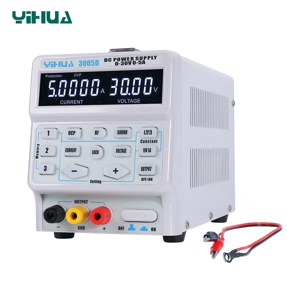 

YIHUA 3005D Регулируемый лабораторный источник питания постоянного тока 30 в 5A программируемый переключатель источник питания регулятор напряжения стабилизатор 220 В 110 В