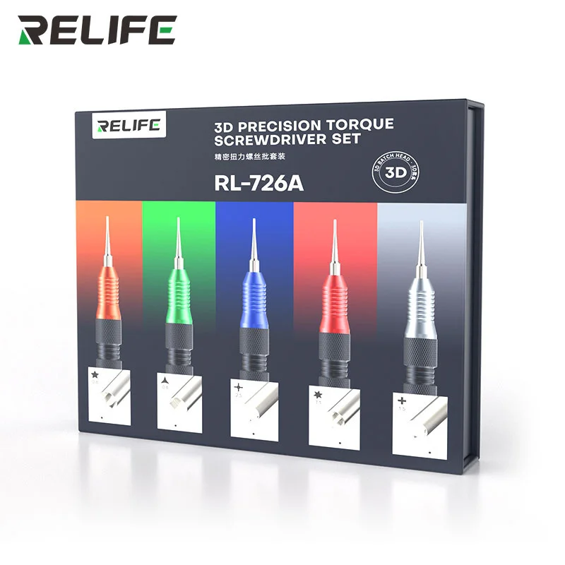 RELIFE RL-726 Precision Screwdriver 3D S2 Steel Screwdriver Bit Anti-slip For iPhone Bottom Internal Repair Disassembly Tools ﻿