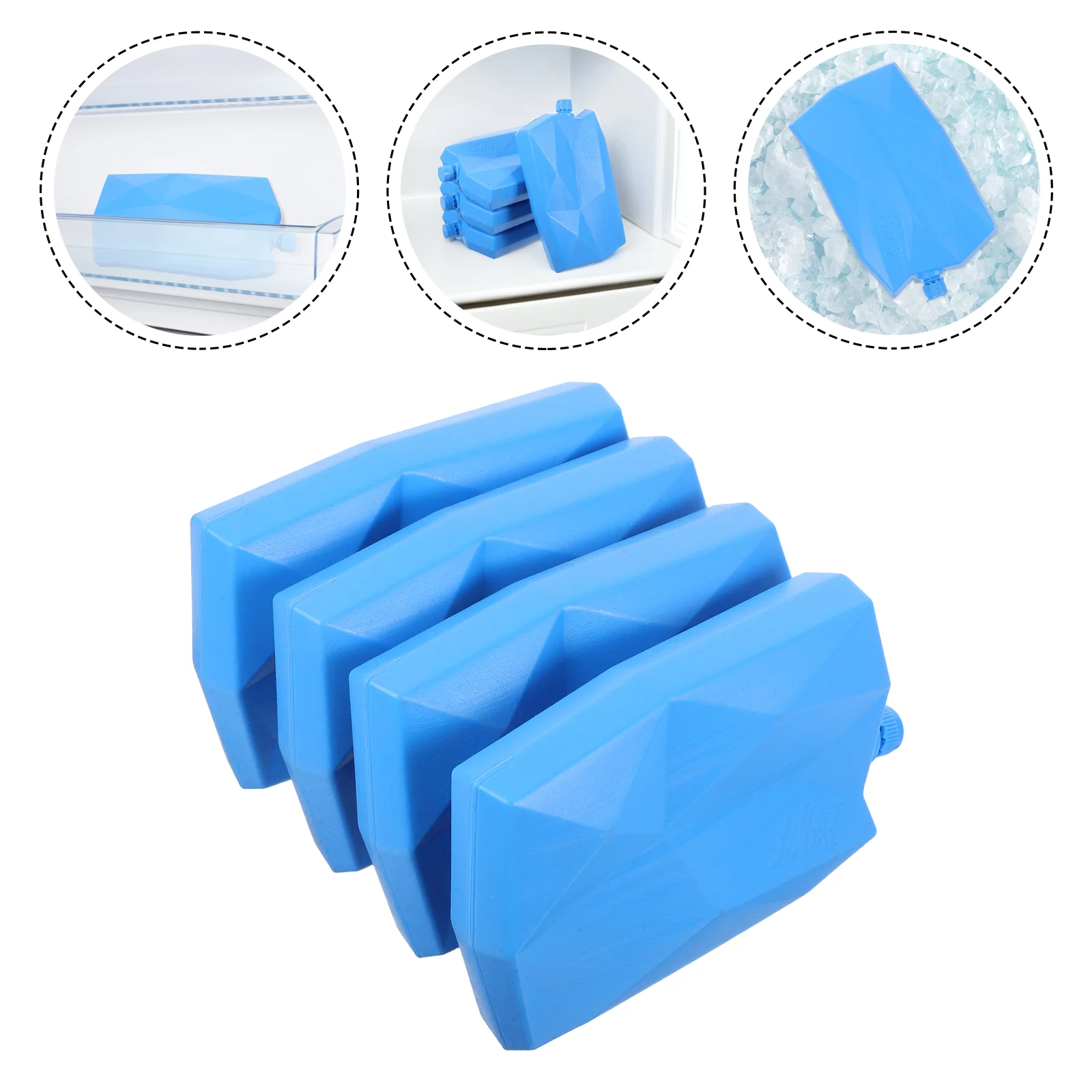 4 Pcs Ice Storage Reusable Bag Bin for Freezer Cube Cooling Boxes Empty Lunchbox