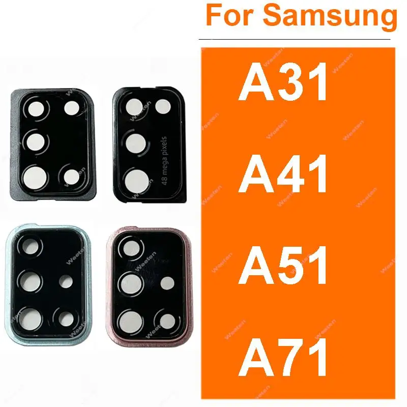 

For Samsung Galaxy A31 A315F A41 A415F A71 A715F Rear Camera Glass Lens Cover Back Main Camera Glass Lens Frame Holder Parts