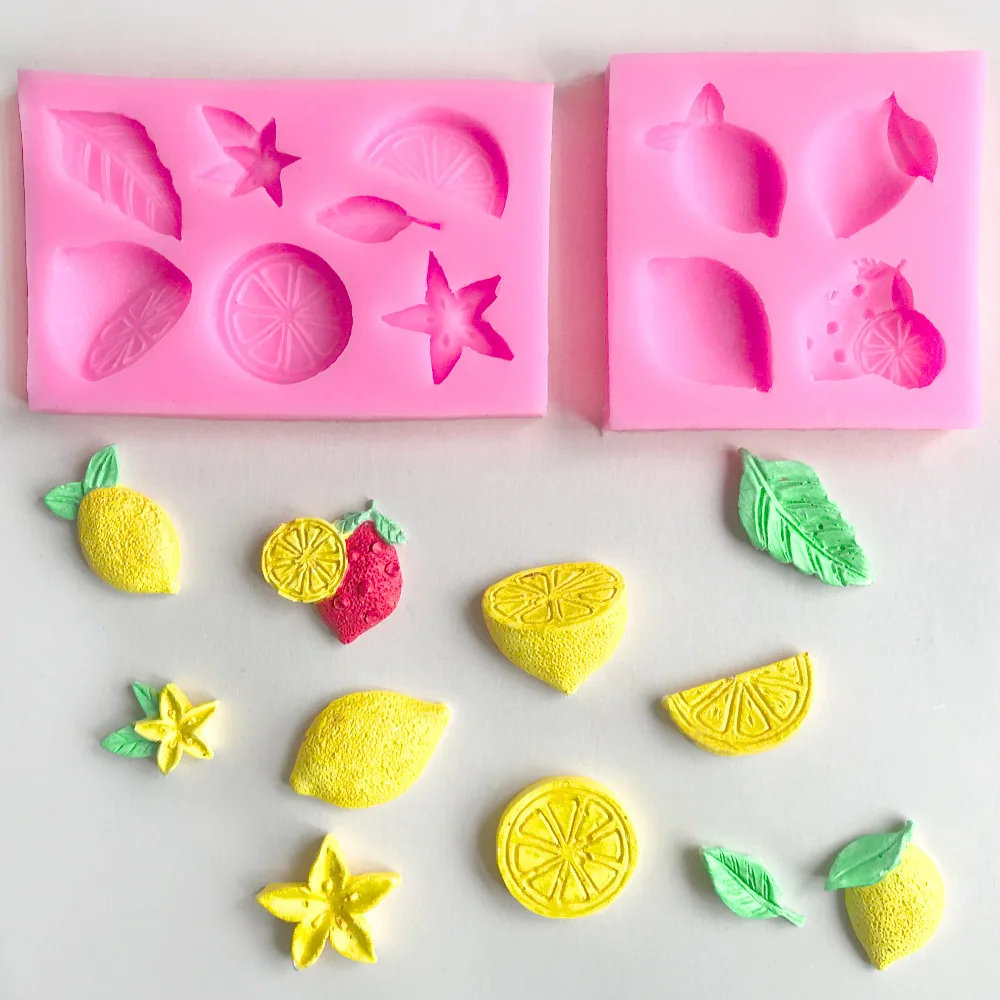 Lemon Silicone Mold Fruit Cupcake Fondant Mold Cake Decorating Tools Chocolate Gumpaste Mould Lemon Slices Resin Clay Candy Mold