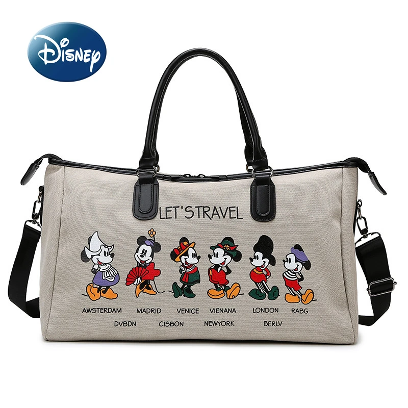 Disney Bolso viaje portátil de Mickey para mujer, bolsa lona de gran capacidad, a la | - AliExpress