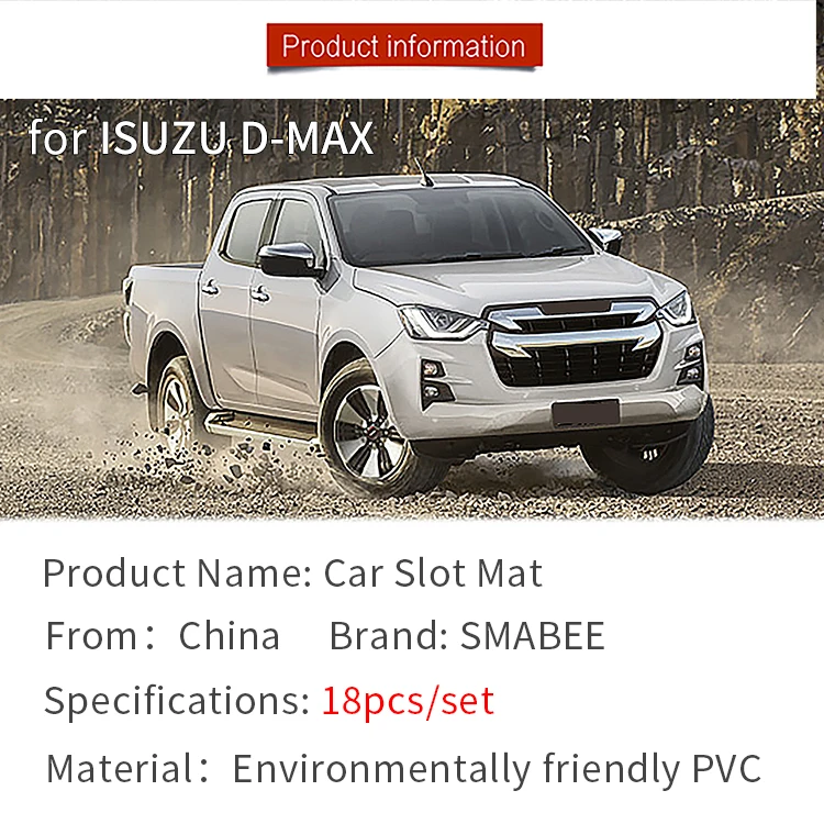 ZUNDUO المضادة للانزلاق بوابة فتحة كأس حصيرة ل ايسوزو D-MAX 2021 - 2023 DMAX عدم الانزلاق الباب الأخدود وسادة اكسسوارات السيارات الداخلية كوستر