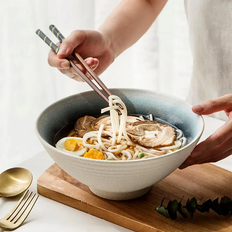 Japanese Ceramic 8inch Ramen Single Noodle Household Salad Bowl large Creative Special Restaurant Tableware ramen bowl ceramic noodle bowl