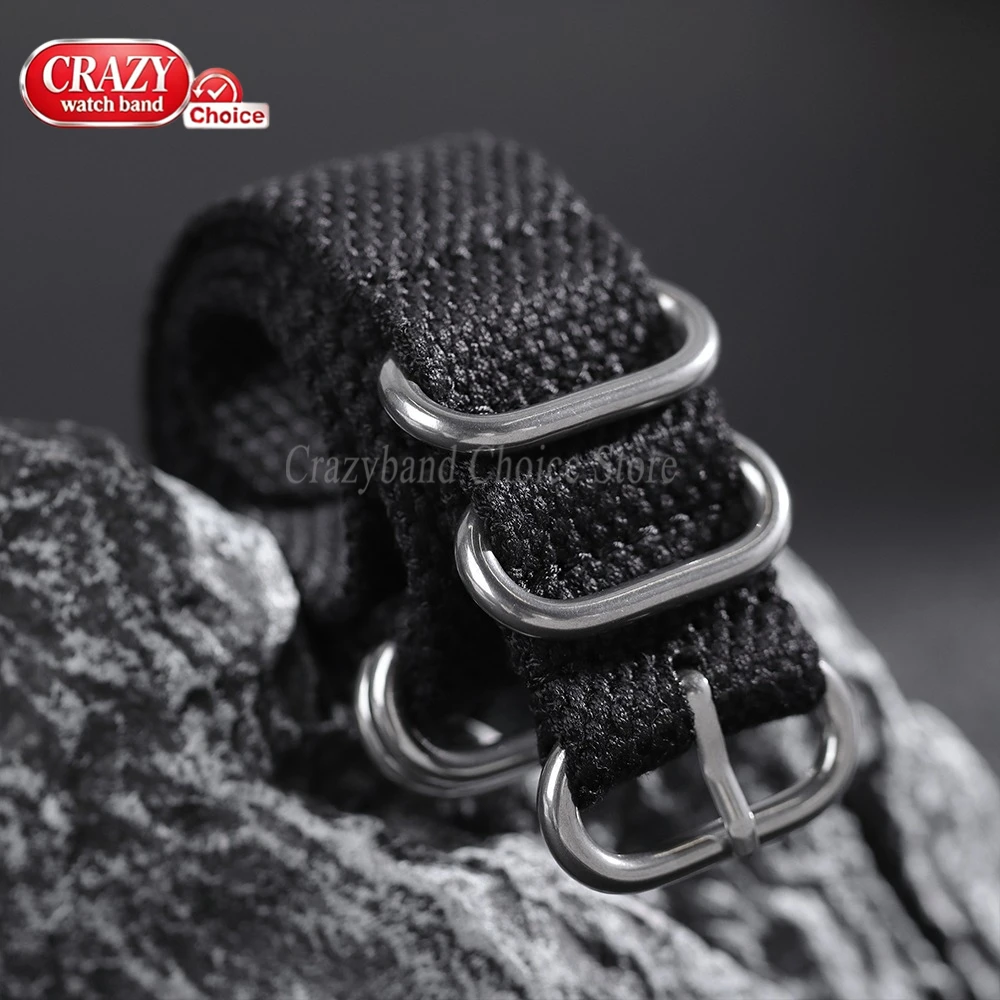 Universal Fabric Nylon Loop Watch Band with Metal Ring Buckle - Soft Sports Bracelet