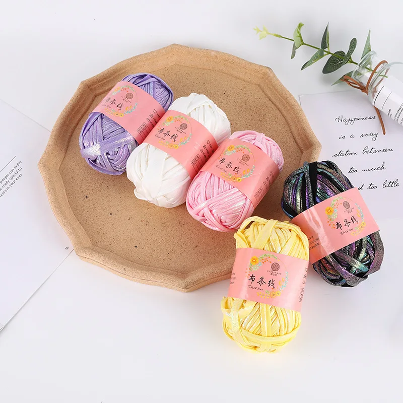 

100g/Ball Cloth Line Magic Color DIY Hand Knitting Yarn Crochet Wool Hand Woven Bag Cushion Carpet Fancy Yarn