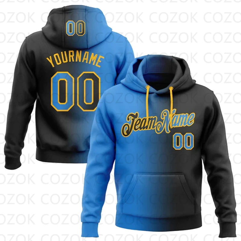 Customized Hoodie Blue Black Colour Splicing Jersey 3D Printed  Unisex Pullovers Hoodie Casual Sweatshirts