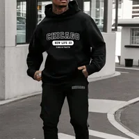 Men's Hoodie Pants Sets New York City Letters Sweatshirts Loose Sweatpants Suit Fleece Jogging Sweatshirt Trousers Outfits Suits 2