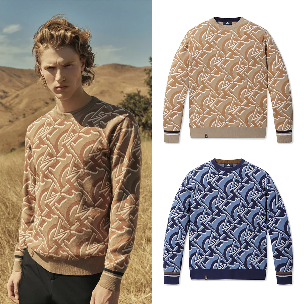 MUNSINGWEAR Has Extraordinary Temperament! Men's Autumn Golf Wear! Trendy Design, Luxurious Knitted Sweater, High Elasticity!