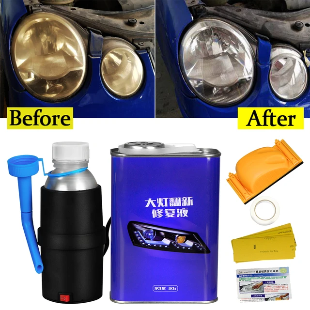 1L Car Headlight Polish Restoration Kit Headlight Polishing Cleaning Kit  Anti-Scratch Hydrophobic Car Headlight Repair Polish - AliExpress