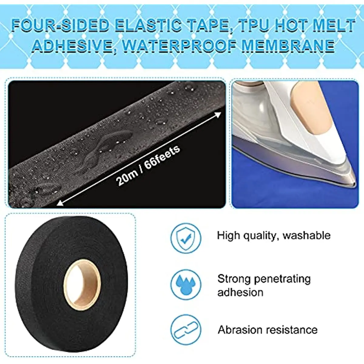 Iron on Seam Sealing Tape T-2000X Hot Melt 3-Layer Waterproof Wetsuit Repair Patch for Outdoor Clothing Wader Rain Rash Guards repair patches seam sealing tape