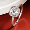 OEVAS Real 0.5-3CT D Color Round Moissanite Women Ring Four Claw Rings 100% 925 Sterling Silver 18K White Gold Fine Jewelry Gift 5