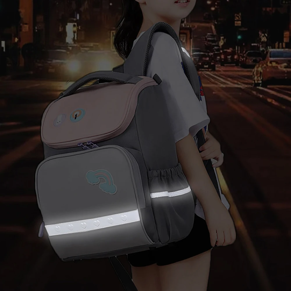 Backpacks For Children 6-12T Primary School Bags Cute Dinosaur Rainbow Design Boys Girls Student Backpack Waterproof Breathable 2