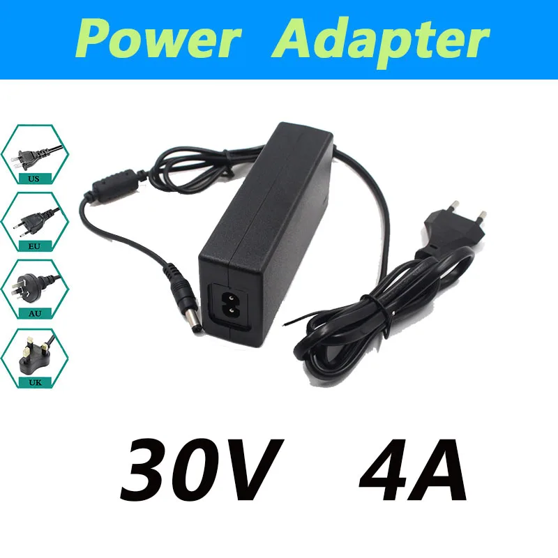 

LAIMAIECO 110V 220V To DC 30V Power Adapter 30V 4A DC Stabilized Power Cord 5.5*2.1mm Eu Plug Us Plug