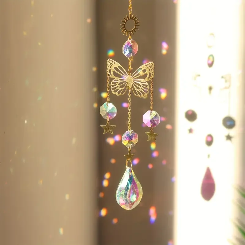 Butterfly Crystal Sun Catcher Glass prism reflecting lights for Home Garden Car 1 pc