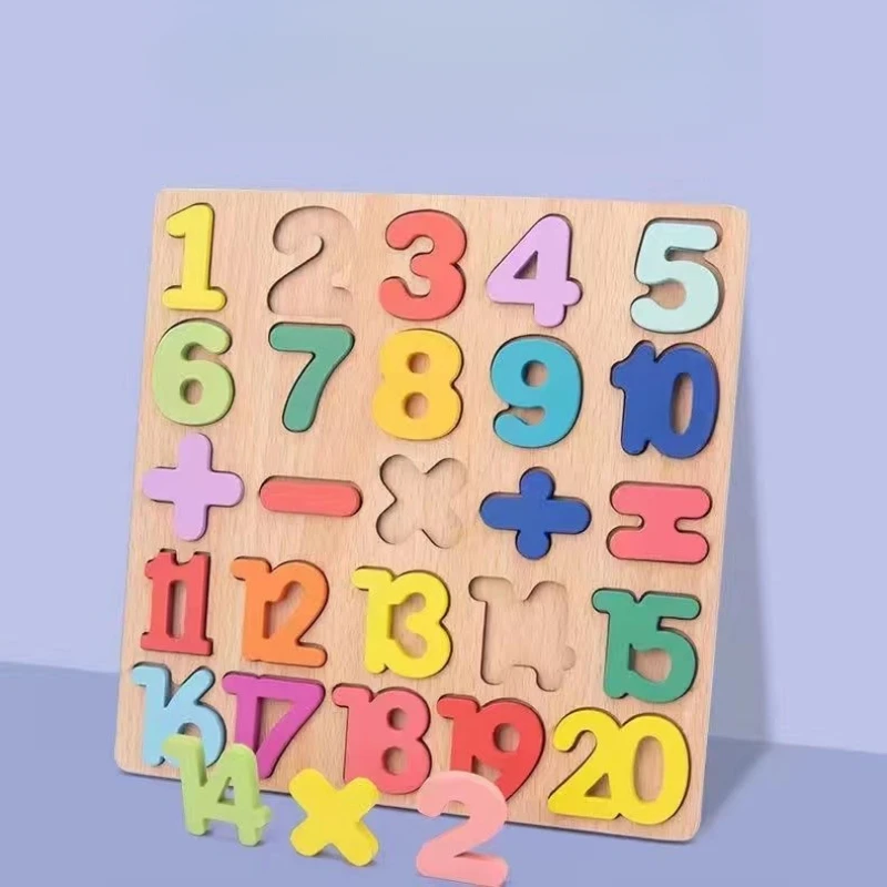 Wooden Alphabet Puzzle Board Number Wooden Puzzle Educational Toy for Toddlers Kids Learning Toy