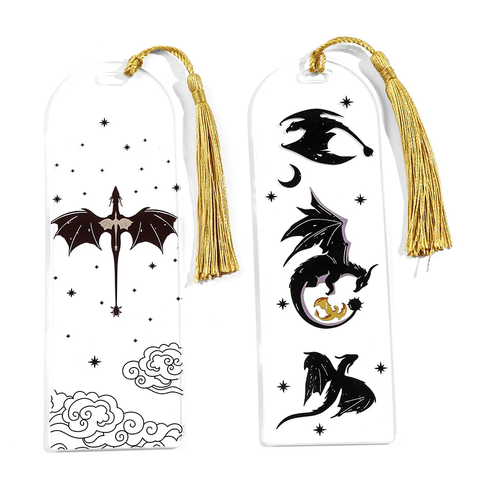 Acrylic Bookmark Anime Black Dragon Bookmarks Collection Gift for Book Lovers Acrylic Book Mark for Men Women Teacher Friend Kid Marker Reading