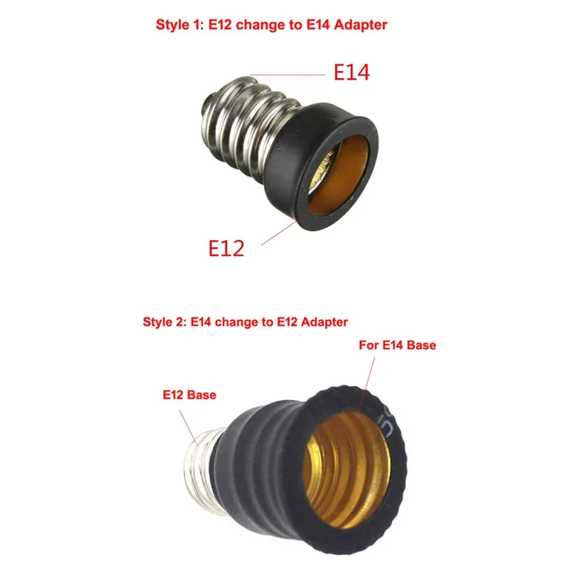 

1PCS E12 To E14 or E14 To E12 Bulb Lamp Holder Adapter Socket Converter Light Base Led Candelabra Lamp Holder Converter