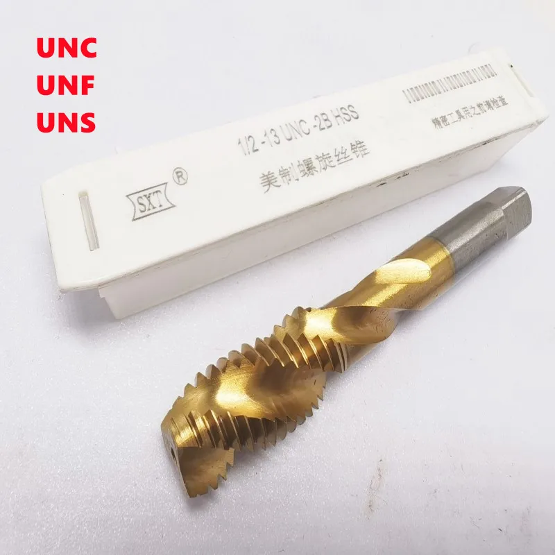 

One TIN American tap UNC/UNF/UNS/UNCF HSS W6542 4-40 1/4 1/2 3/8 5/16 thread tapping tool