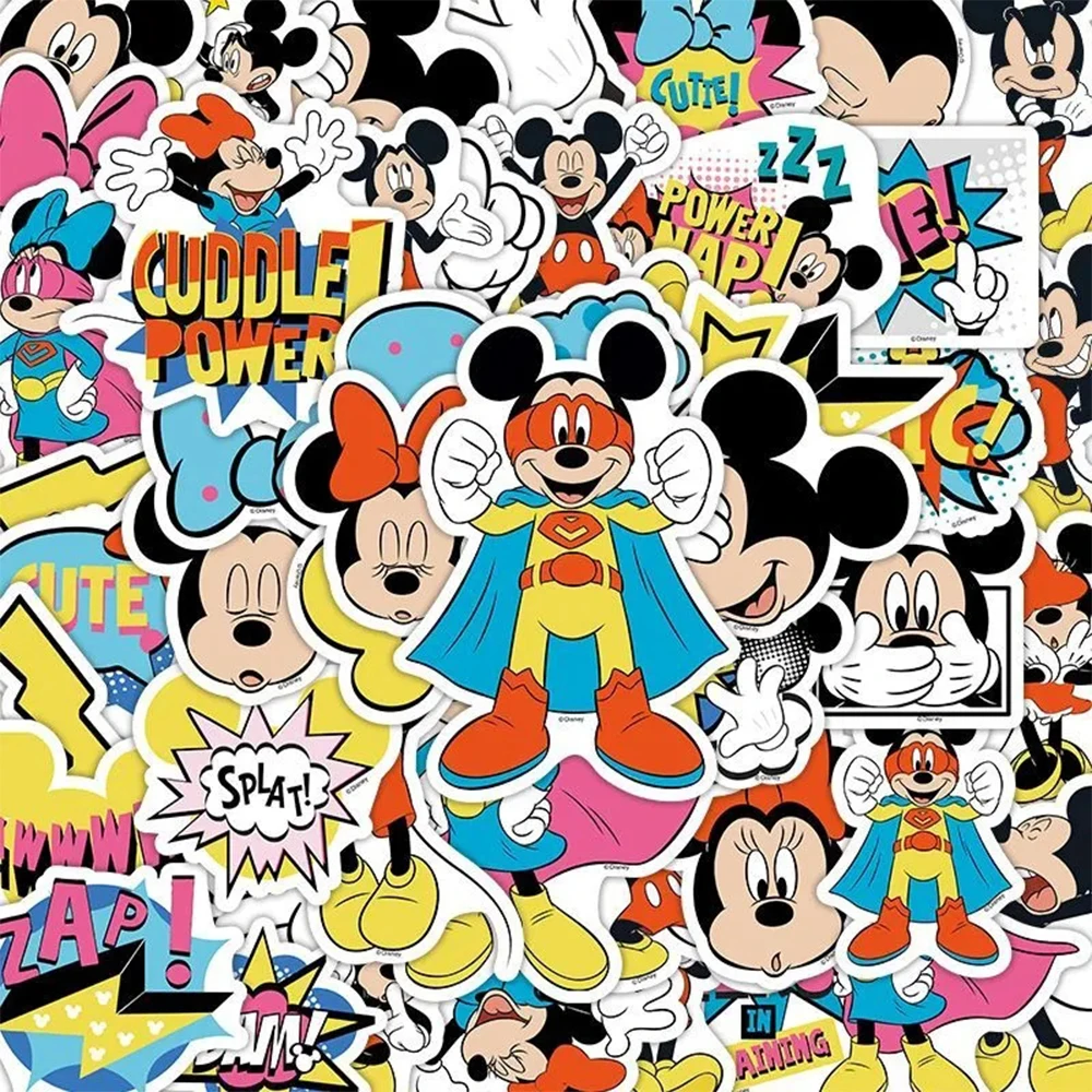 

10/30/50pcs Cute Disney Mickey Mouse Anime Stickers Decals for Phone Notebook Skateboard Fun Cartoon Graffiti Kids Sticker Toys