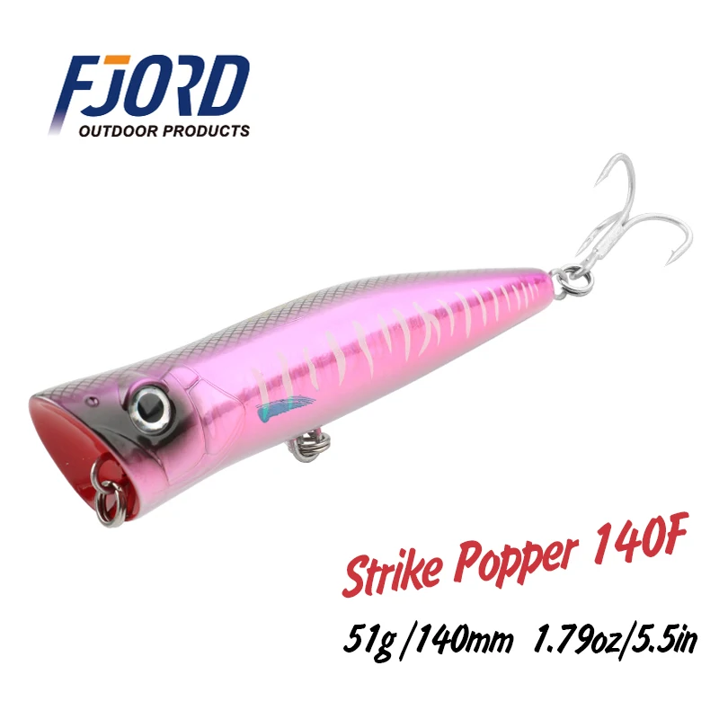 Fdo 140Mm 51G Popper Fishing Lure Sea Saltwater Hard Baits Floating Uv Effect Swimbaits Surface Tonno Topwater Esche Artificiali