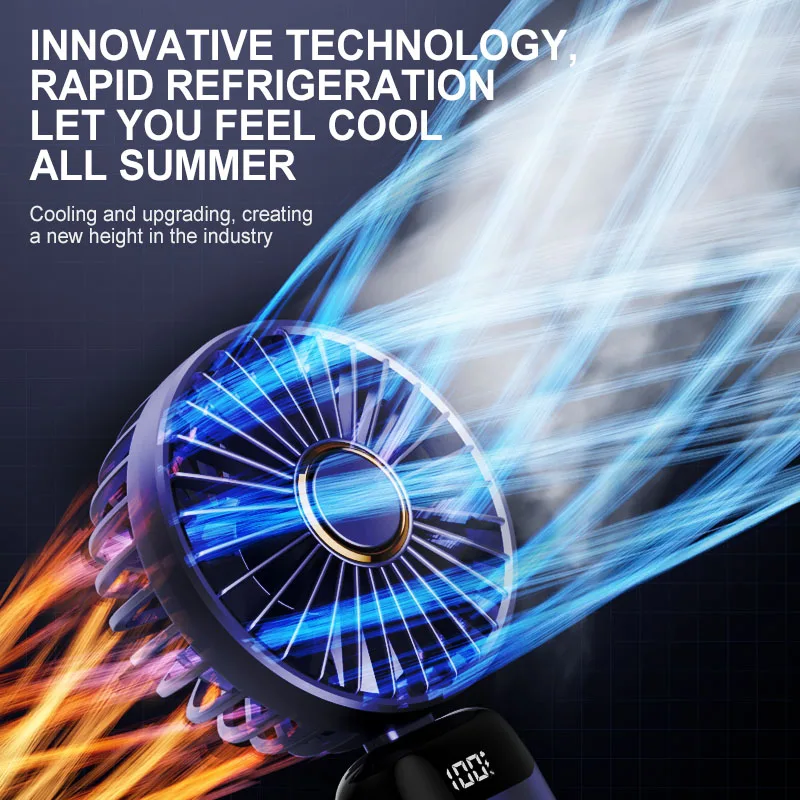 Ventilatore da collo portatile con display led 5 velocità usb_voghion.com