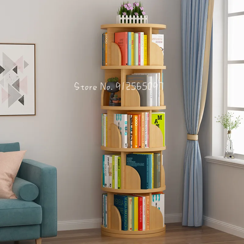 Rotating Bookshelf 360 Degree Bookcase Home Floor Shelf Simple Multi-layer  Creative Household Student Picture Storage Book Shelf - AliExpress