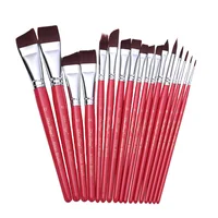 17 Pcs Body Pinting Face Body Art Paint Professional Wooden Handle Paint Brushe Set Portable with Storage Box Watercolor Brushes 1