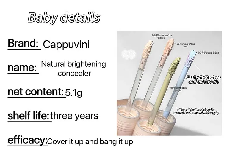 Description Picture 5 of itemLiquid Brighten Concealer Stick Face Shadow Matte Powder Highlight Contour 3D Nose Shadow Cover Spots Dark Circles Makeup