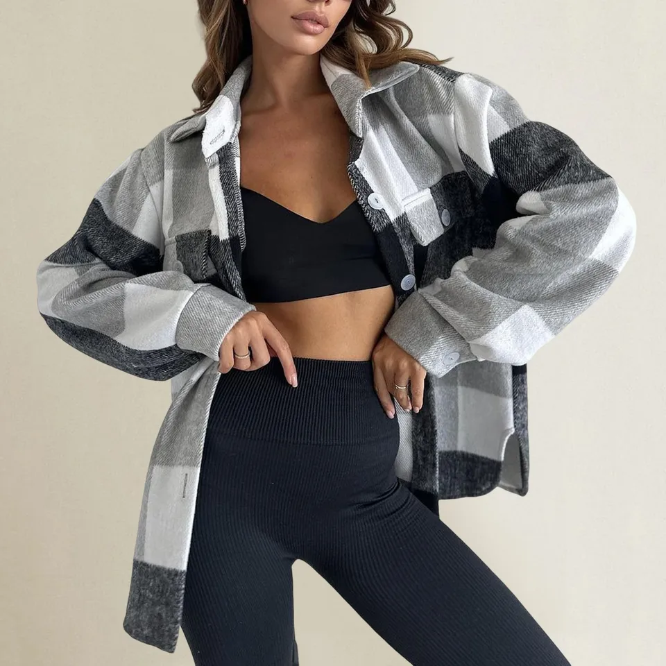 Plus Size Women's Classic Plaid Flannel Shirt