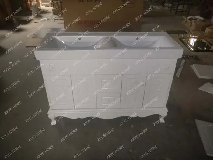 Oak PVC Washstand Washbasin Cabinet Combination European Table Basin
