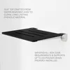 18 Inch Silhouette Slimline Folding Wall Mount Shower Bench Seat, Matte Black Seat with Silver Sturdy Aluminum Frame 2